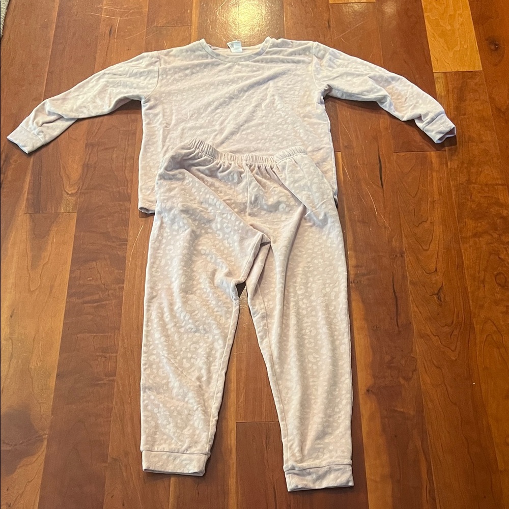Kids Light Pink Animal-Print Pajama Set
